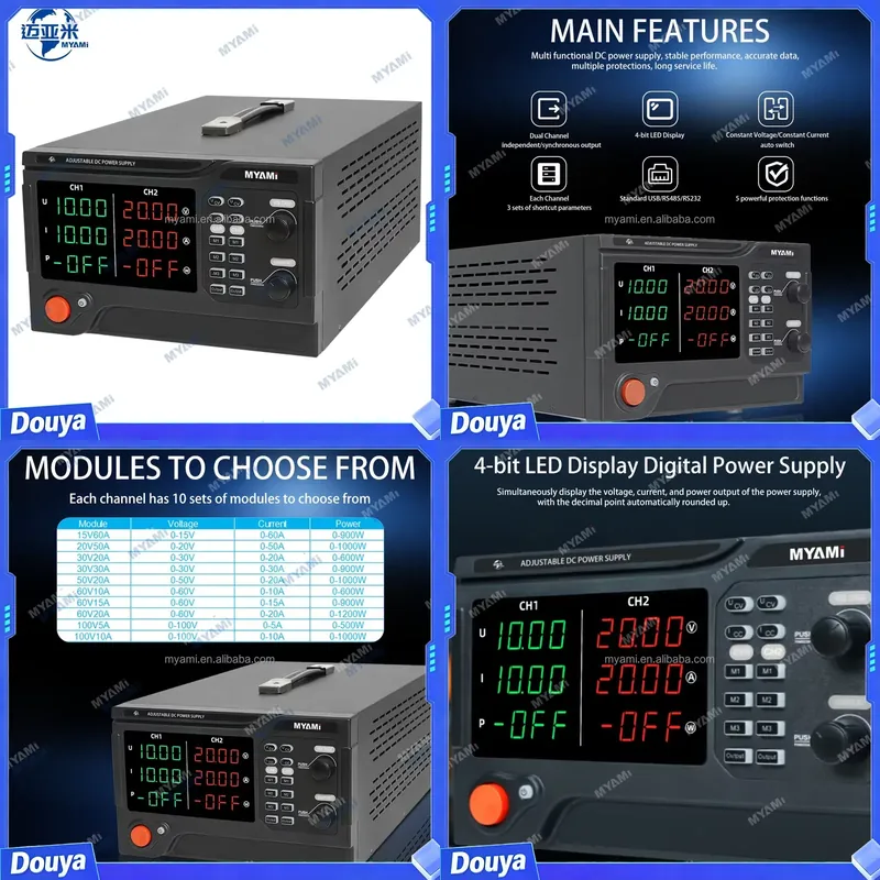 High Power 60V 20A Bench Power Supply - Zasilacz laboratoryjny MYAMi 1200W 60V 20A,